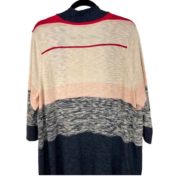 Torrid Striped 3/4 Sleeve Open Long Cardigan  Size 3 - Picture 9 of 12